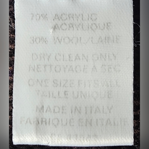 Corti Italy Wool Blend Poncho Cardigan One Size Brown Black Open Front Wrap - Picture 10 of 11